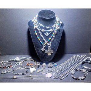 Vintage Signed Sterling Silver 925 Taxco Silpada Pollack Gemstone Chains Lot